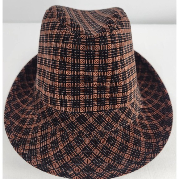 True Gear 100% Wool Fedora Brown Black Plaid Tweed - Picture 3 of 12